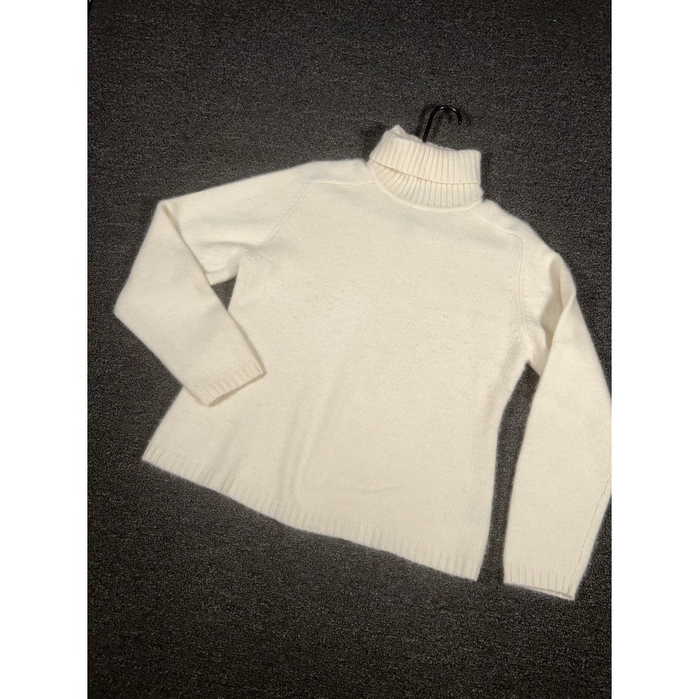 Lauren Ralph Lauren Sweater Women Large Ivory Cream Merino Wool Cashmere Angora
